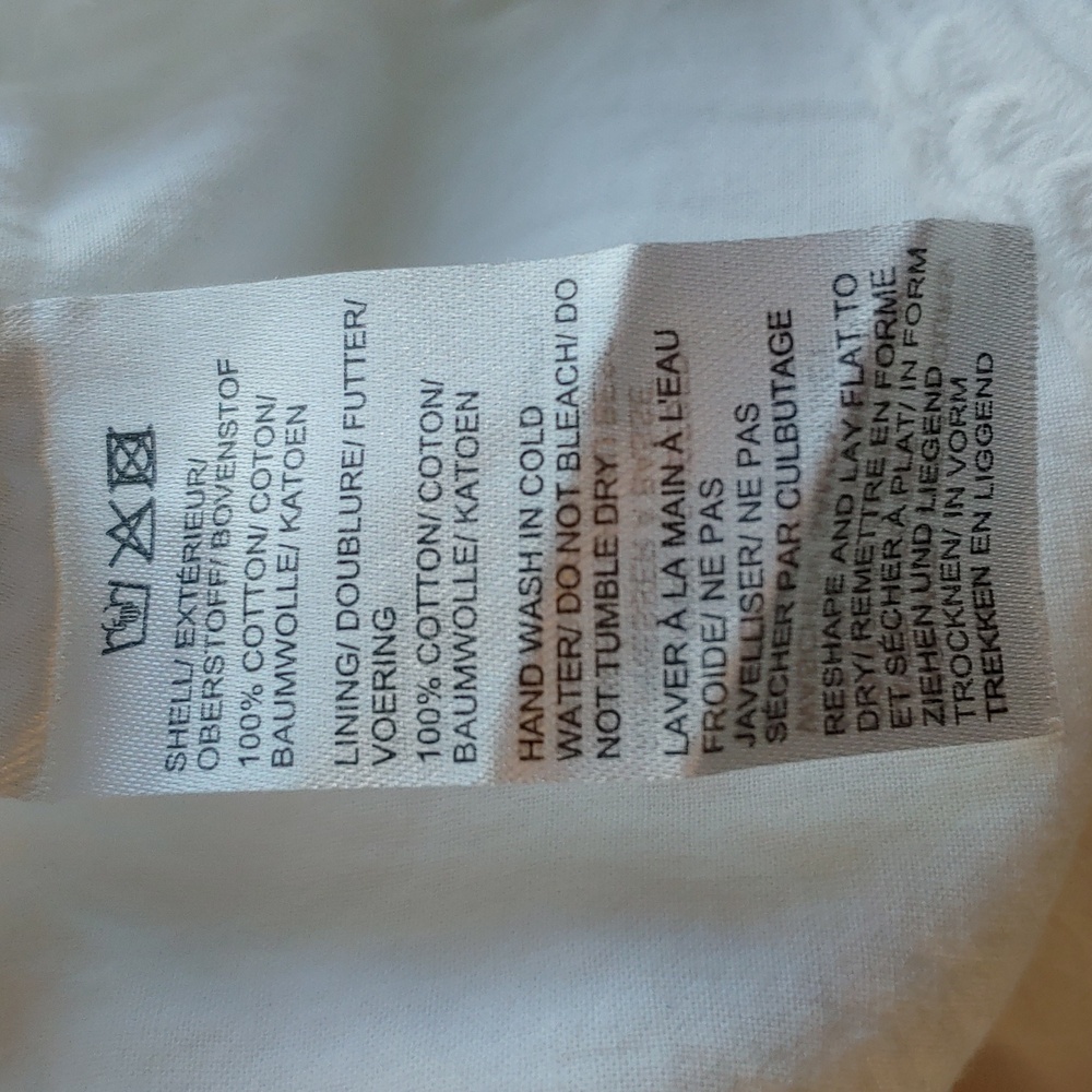 Saks Fifth Avenue White Cotton Eyelet 3/4 Sleeve Off Shoulders Top Women's Med - Picture 12 of 15